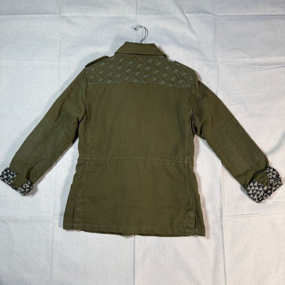 Maison Scotch Green Utility Jacket Linen Blend Women’s Small Casual Coat - Picture 4 of 16